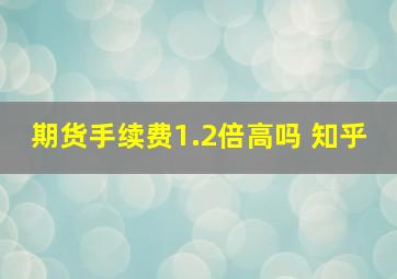 期货手续费1.2倍高吗 知乎